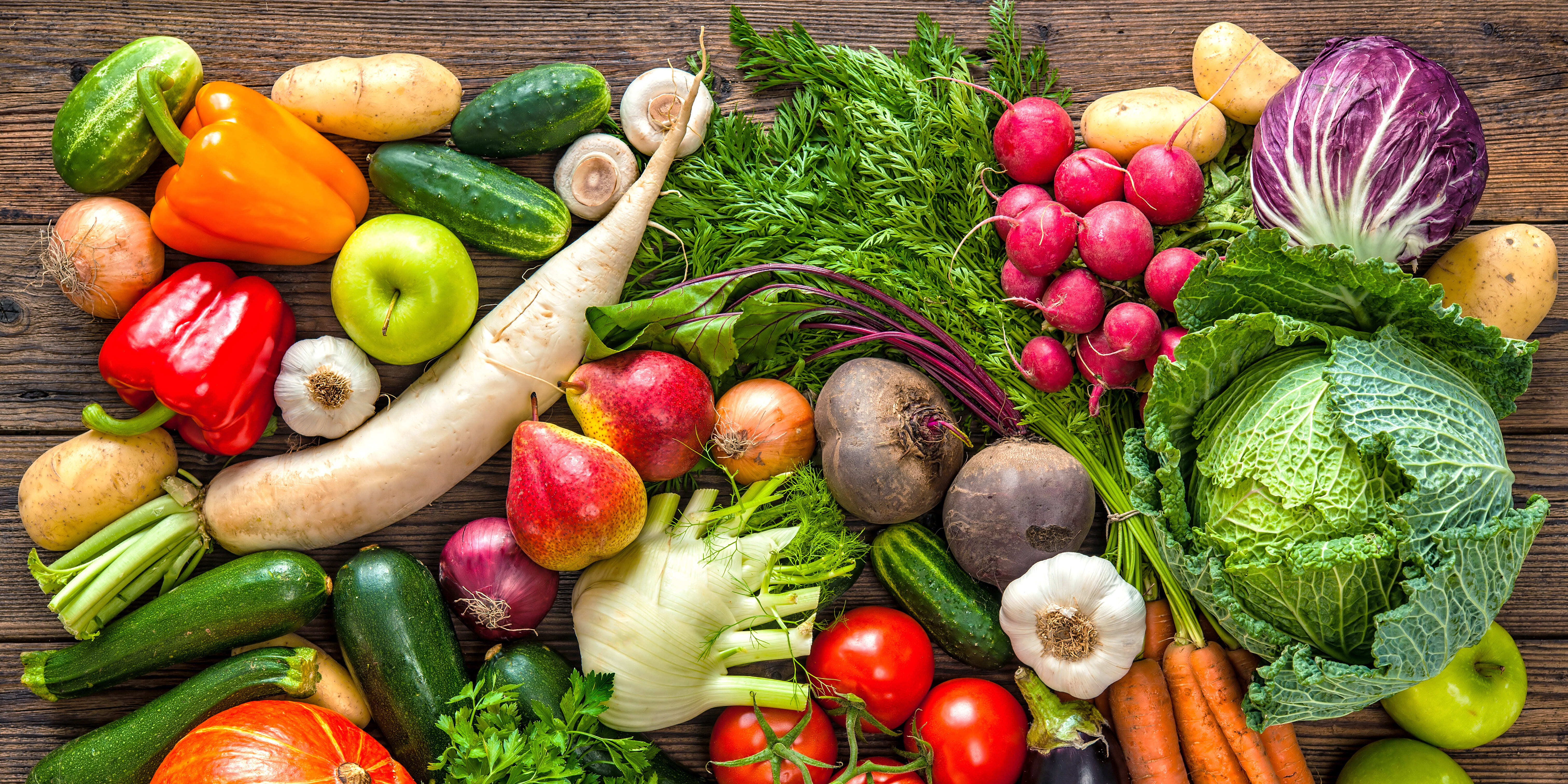 Collection of fruits and vegetables.